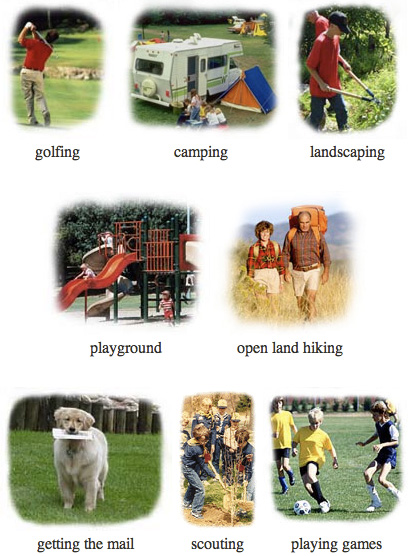 Consumers Using Ticked Off™ - Golfing, camping, landscaping, playground, open land hiking, getting the mail, scouting, playing games