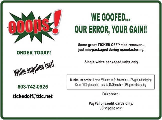SPECIAL OFFER - We Goofed Our Error, Your Gain